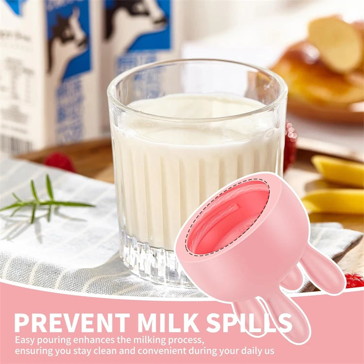 2025 Upgrade PP Cow Udder Milk Carton Cap 3D Printing Funny Pouring Milk Bottle Cap Reusable Boxed Milk Diverter JT422