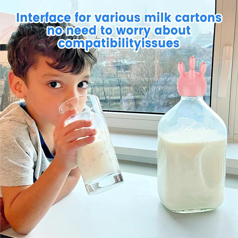 2025 Upgrade PP Cow Udder Milk Carton Cap 3D Printing Funny Pouring Milk Bottle Cap Reusable Boxed Milk Diverter JT422