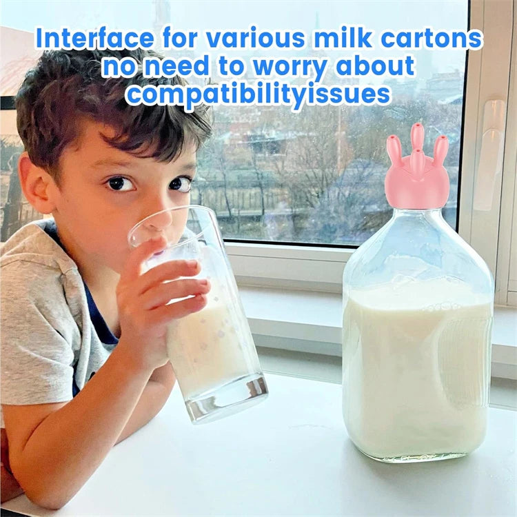 2025 Upgrade PP Cow Udder Milk Carton Cap 3D Printing Funny Pouring Milk Bottle Cap Reusable Boxed Milk Diverter JT422