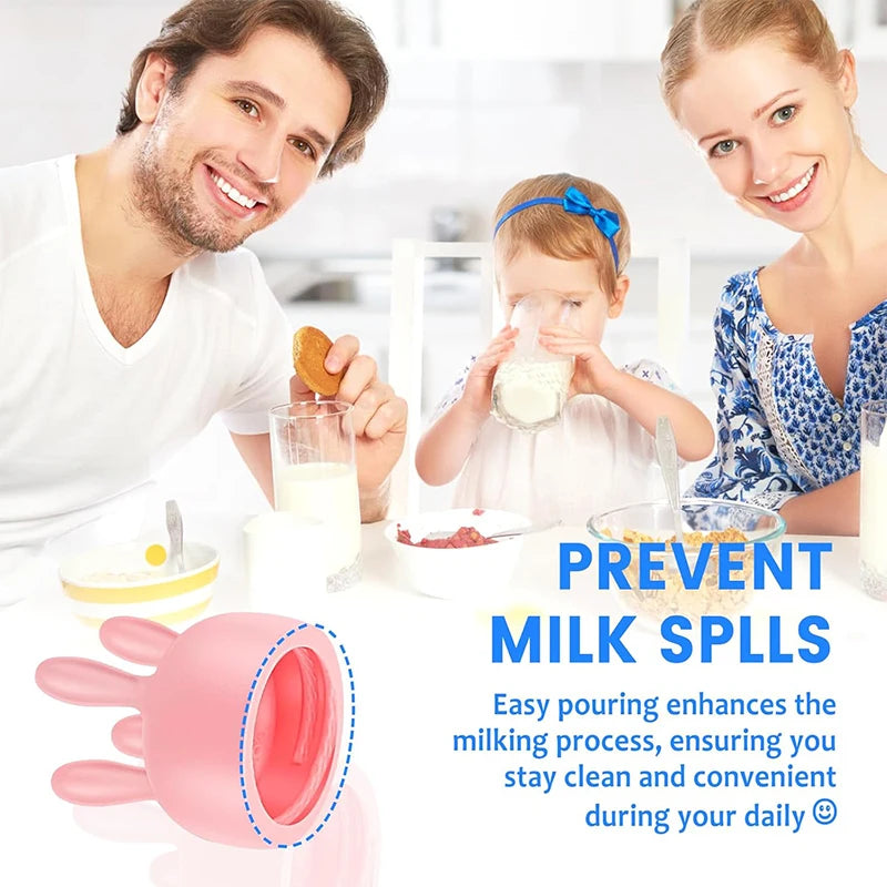 2025 Upgrade PP Cow Udder Milk Carton Cap 3D Printing Funny Pouring Milk Bottle Cap Reusable Boxed Milk Diverter JT422